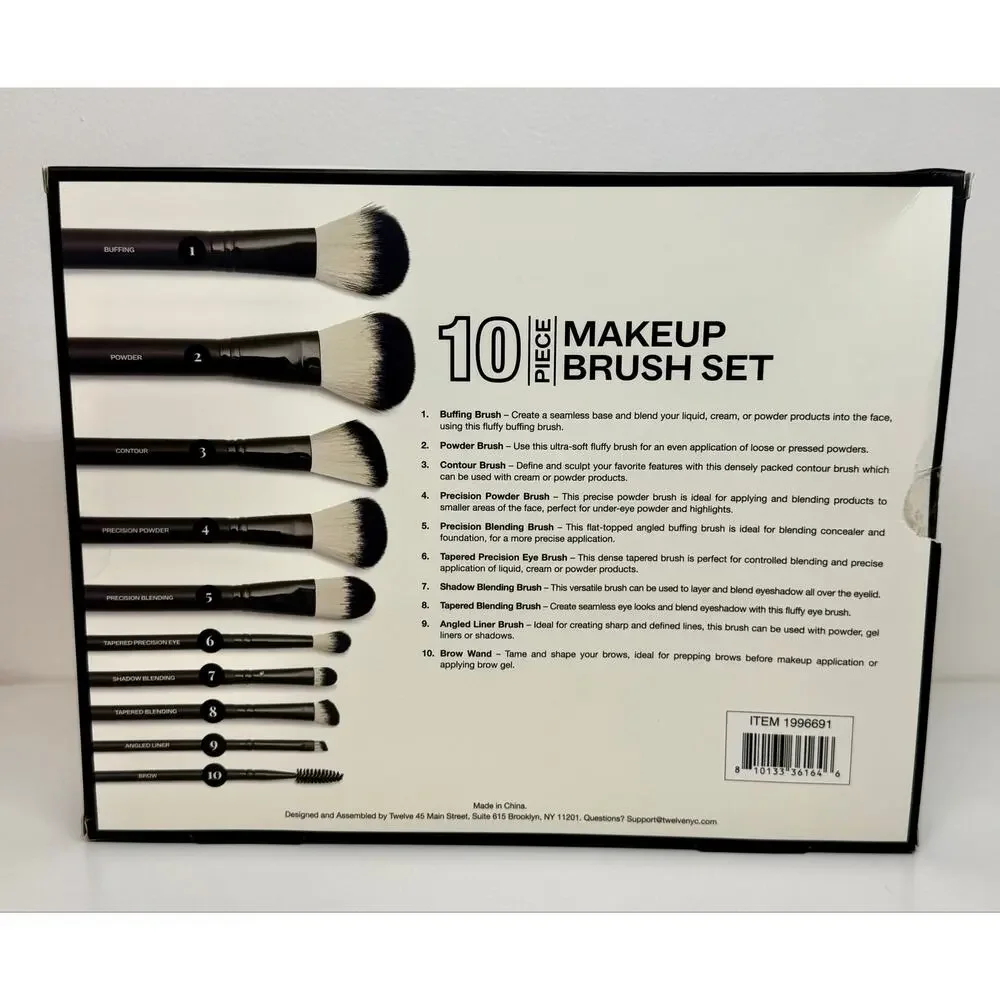 XII Collective 10-Piece Makeup Brush Set